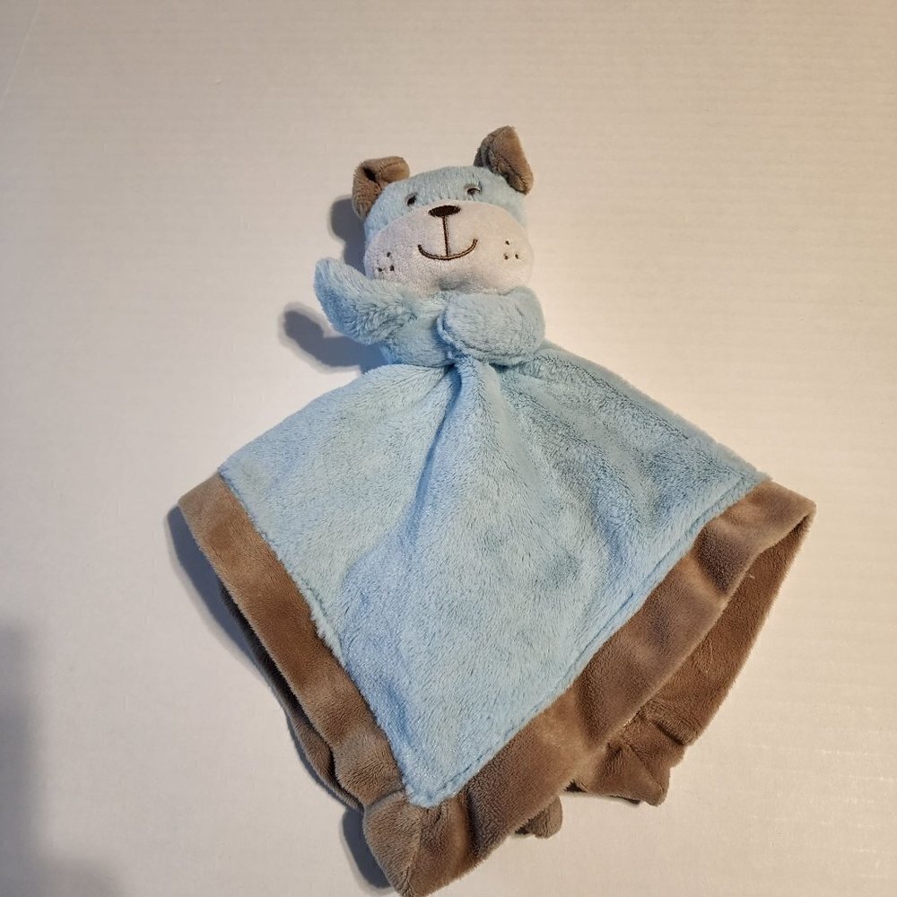 Carter's blue puppy dog rattle lovey security blanket